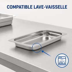 Bac Gastro GN 1/3 Stainless Steel 40 mm — 325 x 175 mm