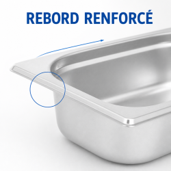 Bac Gastro GN 1/4 Inox — Hĺbka 65 mm — 1,8 L