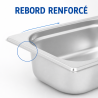 Bac Gastro GN 1/4 Inox — Profondeur 65 mm — 1,8 L