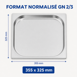Bac Gastro GN 2/3 Inox — Hĺbka 20 mm, 1,35 L