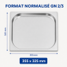 Bac Gastro GN 2/3 Inox — Hĺbka 20 mm, 1,35 L