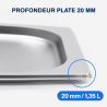 Bac Gastro GN 2/3 Inox — Hĺbka 20 mm, 1,35 L