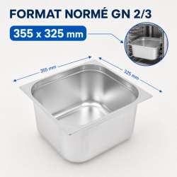Bac Gastro GN 2/3 Inox 13 L - Hĺbka 150 mm