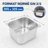 Bac Gastro GN 2/3 Inox 13 L - Profondeur 150 mm