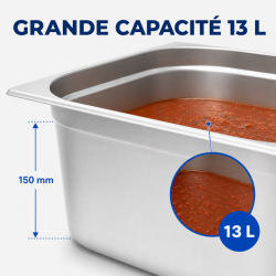 Bac Gastro GN 2/3 Inox 13 L - Hĺbka 150 mm