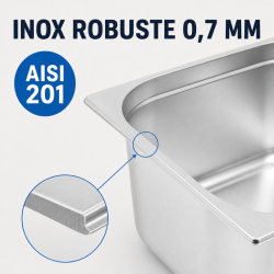 Bac Gastro GN 2/3 Inox 13 L - Hĺbka 150 mm