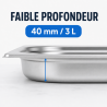Bac Gastro GN 2/3 Inox — 40 mm, 3 L, Lave-Vaisselle