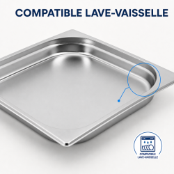 Bac Gastro GN 2/3 Inox — 40 mm, 3 L, Umývačka riadu