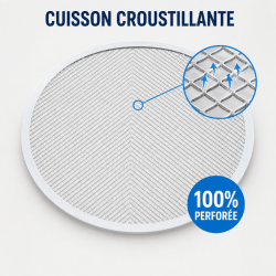 Perforovaný plech na pizzu Ø 280 mm Hliník — Dynasteel