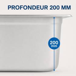 Bac Gastro GN 2/3 Inox 18 L - Hĺbka 200 mm