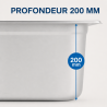 Bac Gastro GN 2/3 Inox 18 L - Hĺbka 200 mm