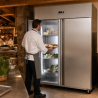 Pozitívna chladnička 1400 L Inox GN 2/1 – 2 dvere
