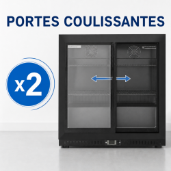 Refrigerated Back Bar 212 L 2 Sliding Doors Black