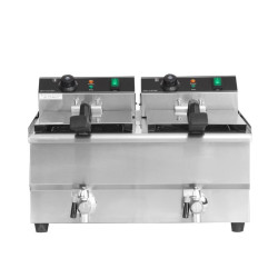 Professional Deep Fryer 2 x 13 L with Drain Refurbished