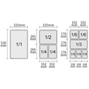 Gastronorm tray GN 2/4 - Depth 100 mm