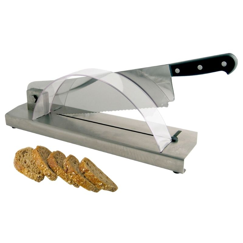 Coupe-Pain avec Socle en Inox - Lame Droite 35 cm - FourniResto Coupe-Pain avec Socle en Inox - Lame Droite 35 cm - FourniResto