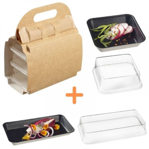 Balík Valisette s čiernymi taniermi Kanopée - 150 sád.