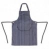 Apron Bib With Pocket Striped Navy And White 965 X 710 Mm - Whites Chefs Clothing - Fourniresto