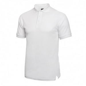 White Unisex Polo - Size L - FourniResto - Fourniresto