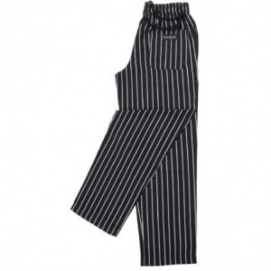 Pantalon De Cuisine Mixte Baggy Rayé Noir Et Blanc - Taille L - Chef Works - Fourniresto