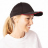 Casquette Baseball Cool Vent Noire Avec Liseré Rouge - Taille Unique - Chef Works - Fourniresto