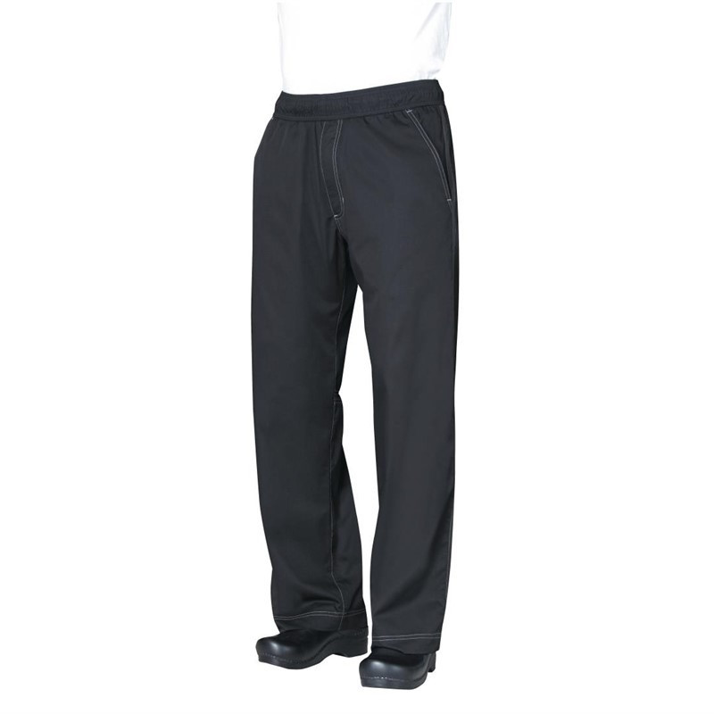 Pantalon De Cuisine Mixte Baggy Noir - Taille S - Chef Works - Fourniresto