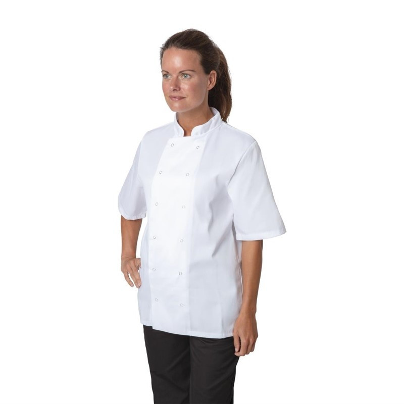 Veste de Cuisine Blanche à Manches Courtes Boston - Taille L - Whites Chefs Clothing - Fourniresto