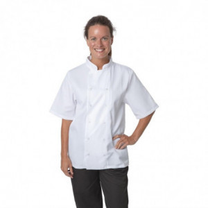 White Short Sleeve Boston Kitchen Jacket - Size S - Whites Chefs Clothing - Fourniresto