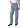 Unisex Vegas Blue and White Checkered Kitchen Pants - Size L - Whites Chefs Clothing - Fourniresto