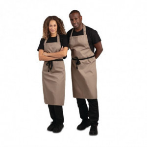 Tablier Bavette Marron Clair en Polycoton 711 x 965 mm  - Whites Chefs Clothing - Fourniresto