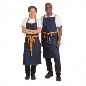 Tablier de Serveur Denim Bleu avec Ceinture en Coton 1000 x 700 mm - Whites Chefs Clothing - Fourniresto