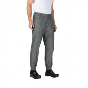 Pantalon de Cuisine Jogger à Fines Rayures Noires et Blanches - Taille L - Chef Works - Fourniresto