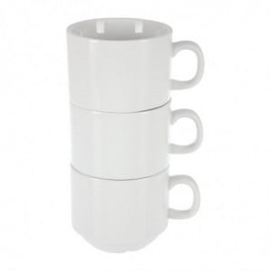 Stohovateľná biela čajová šálka Whiteware 200 ml Ø 80 mm - Sada 12 - Olympia - Fourniresto