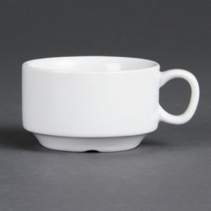 Stohovateľná biela espresso šálka 85 ml Ø 80 mm - Sada 12 - Olympia - Fourniresto