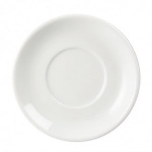 Stackable White Saucer for Espresso Cup 85 Ml - Set of 12 - Olympia - Fourniresto