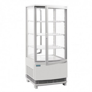 White Positive Refrigerated Display Case 2 Curved Doors 86 L - Polar