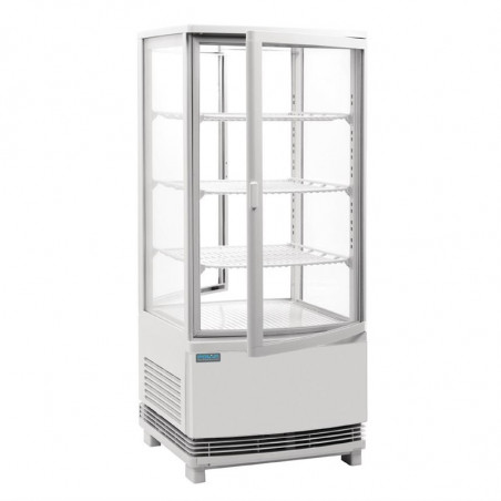 White Positive Refrigerated Display Case 2 Curved Doors 86 L - Polar
