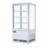 White Positive Refrigerated Display Case 2 Curved Doors 86 L - Polar
