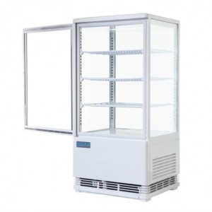White Positive Refrigerated Display Case 2 Curved Doors 86 L - Polar