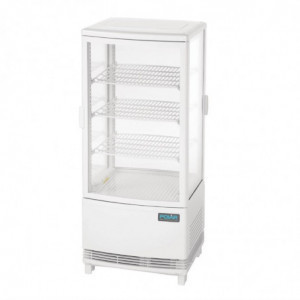 White Positive Refrigerated Display Case 2 Curved Doors 86 L - Polar