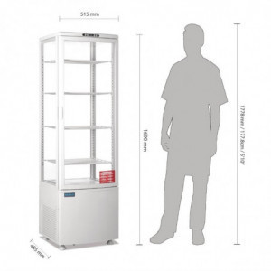 Vitrine Réfrigérée Positive Blanche Porte Incurvée 235 L - Polar