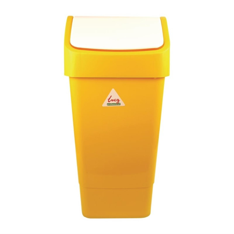 Yellow Polypropylene Swing Lid Bin 50 L - Scot Young - Fourniresto