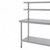 Stainless Steel Table With 2 Upper Shelves 1200 X 600 Mm - Vogue - Fourniresto