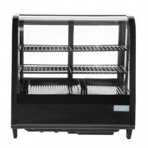 Čierna pultová chladiaca vitrína - 100 L - Polar