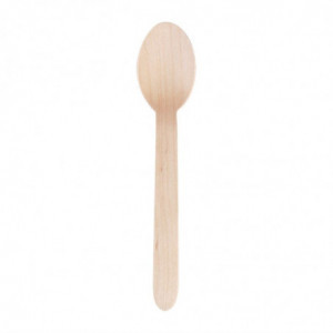 Biodegradable Wooden Dessert Spoon 166mm - Pack of 100 - Fiesta Green - Fourniresto