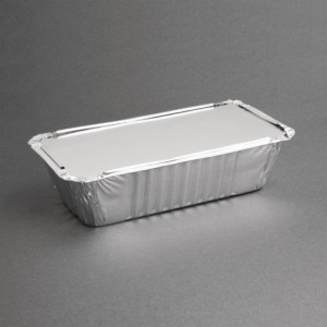 Waxed Cardboard Lid for Large Rectangular Aluminum Tray - Pack of 500 - Fiesta - Fourniresto