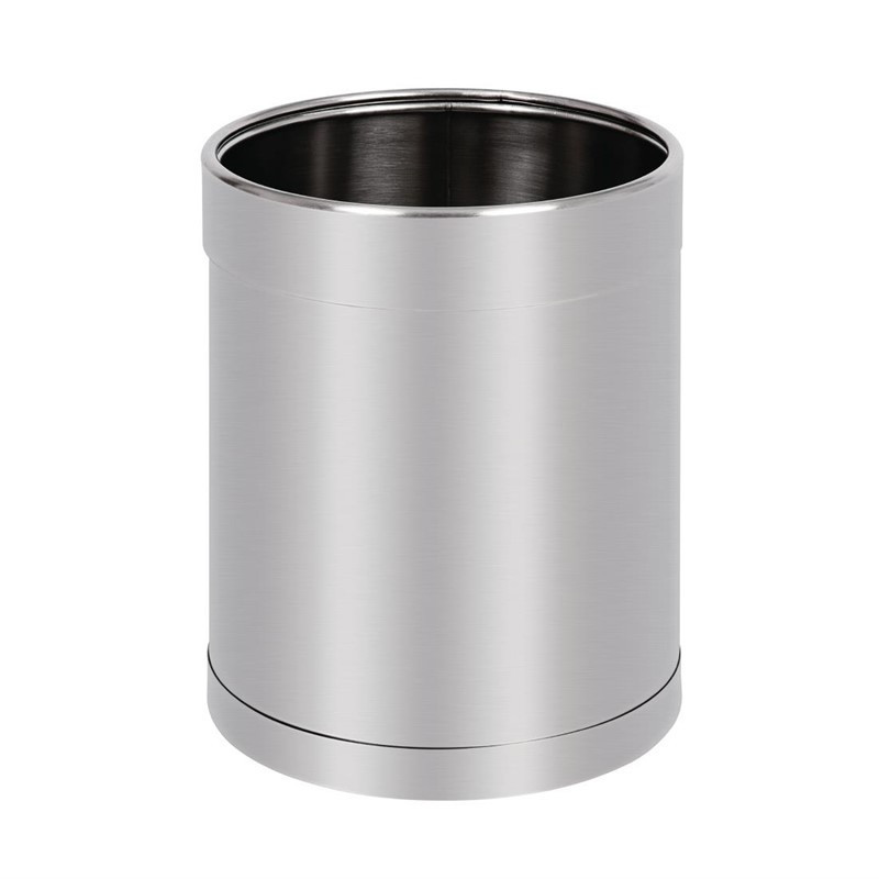 Stainless Steel Waste Paper Basket - 10.2 L - Bolero - Fourniresto