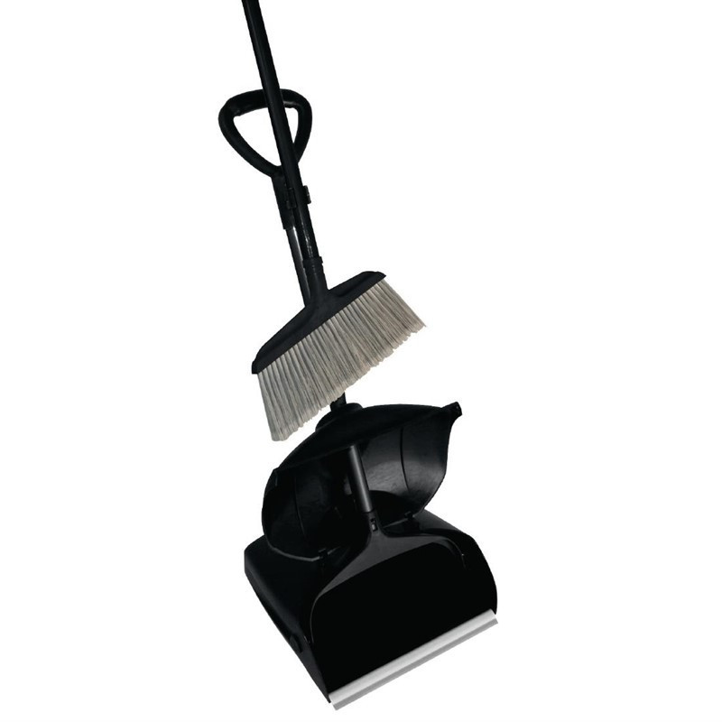 Black Dustpan and Brush Set - Jantex - Fourniresto