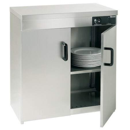 Warming cupboard heats up to 120 plates