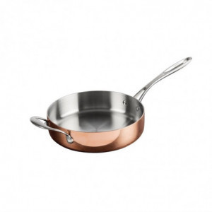 Copper 3 Layer Induction Casserole Ø 240 mm - Vogue - Fourniresto